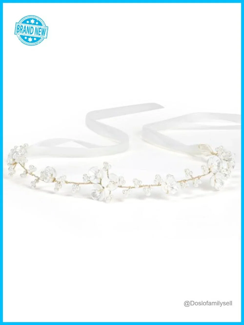 Handmade Pearl Orchids Headband Wedding Hair Accessory Lightweight Adjustable